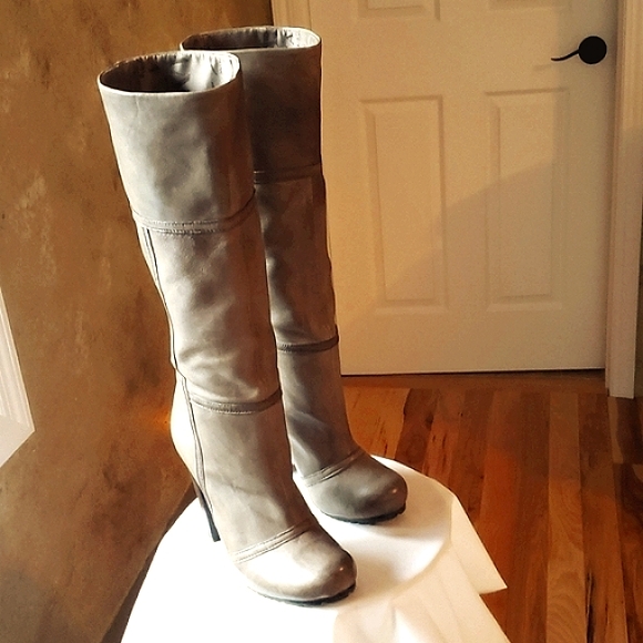Luca Stefani Luxury Leather Pull-on Boots Color Coffee Only Tried On Store New - Picture 4 of 8